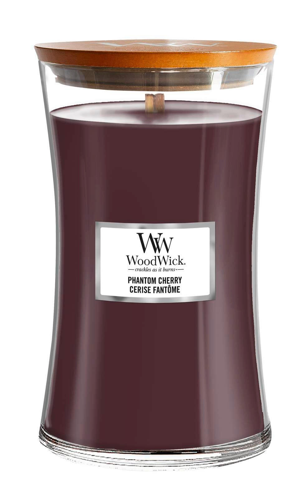 ILLATGYERTYA - borvörös, Basics, üveg/természetes anyagok (10/18/10cm) - WoodWick