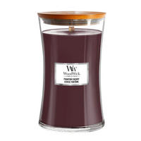 ILLATGYERTYA - borvörös, Basics, üveg/természetes anyagok (10/18/10cm) - WoodWick