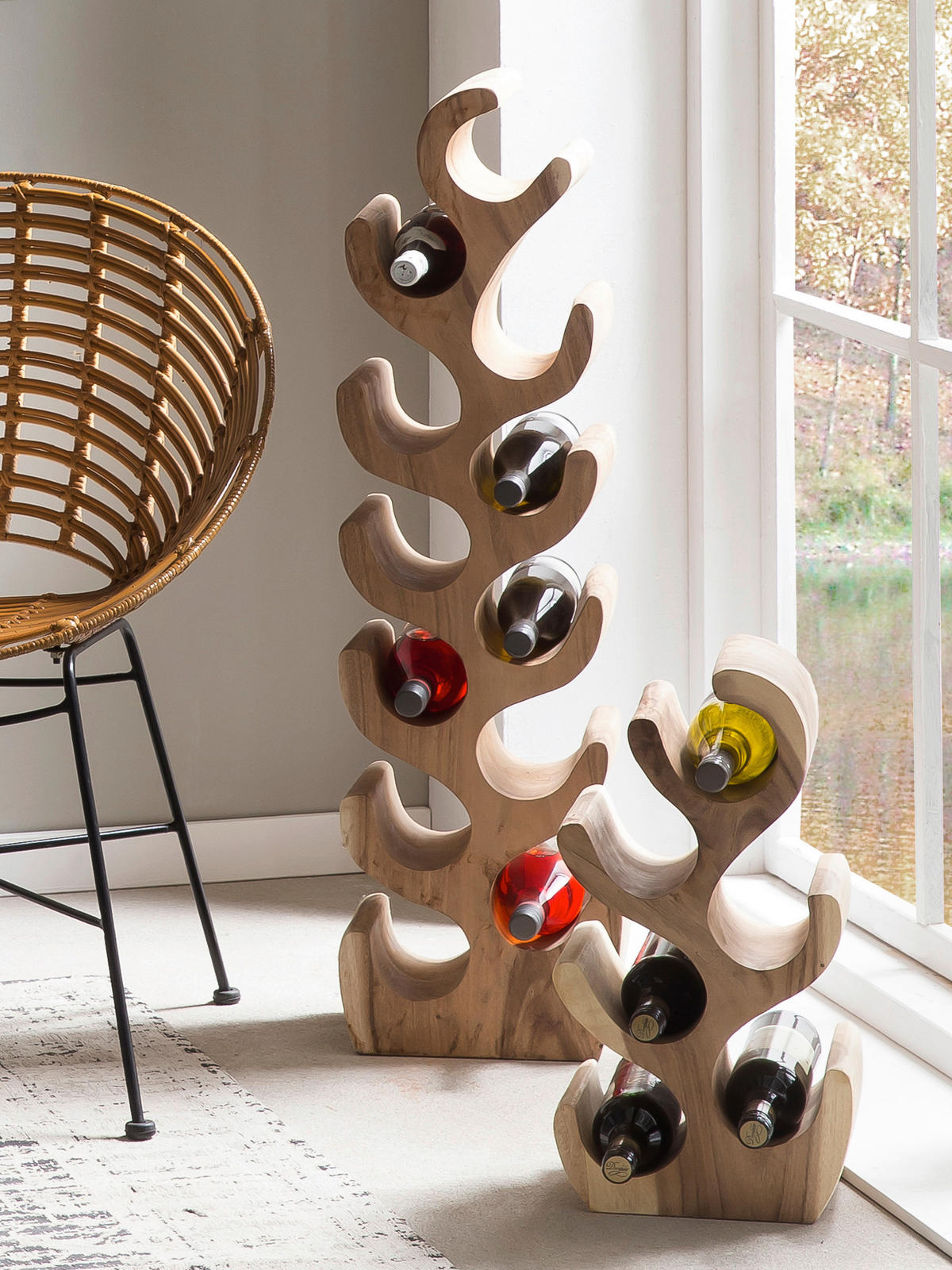 WEINREGAL  - Naturfarben, MODERN, Holz (28/100/19cm) - MID.YOU