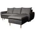 ECKSOFA Graubraun Chenille  - Graubraun/Buchefarben, KONVENTIONELL, Holz/Textil (244/163cm) - Carryhome