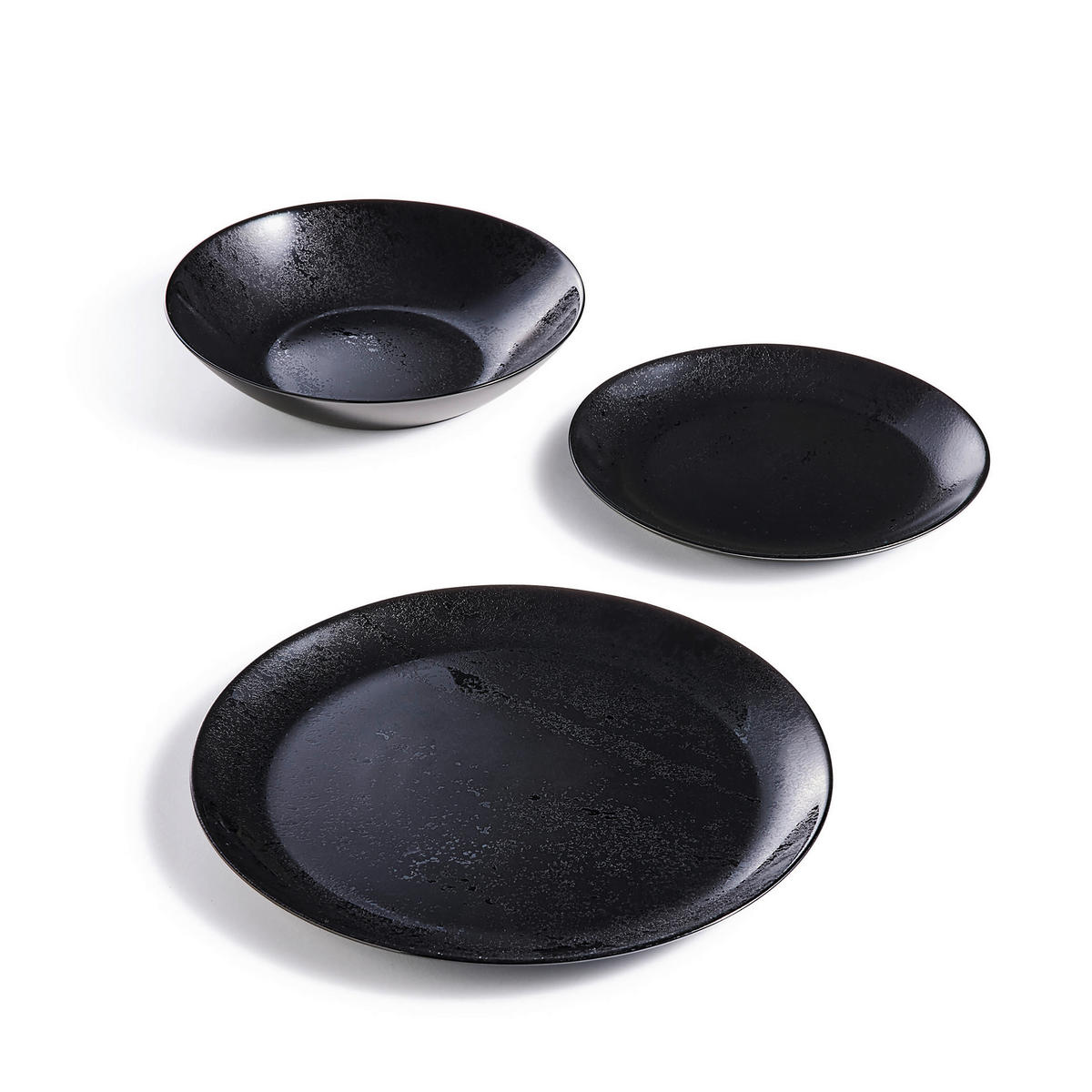 JÍDELNÍ SOUPRAVA,  - černá, Basics, sklo (32/32/14cm) - Creatable
