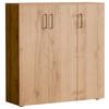 SCHUHSCHRANK Eichefarben  - Eichefarben/Silberfarben, Basics, Holzwerkstoff/Kunststoff (120/120/38cm) - Moderano
