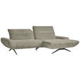 ECKSOFA  in Teddystoff Graubraun  280/170-195 cm  - Graubraun/Schwarz, Design, Textil/Metall (280/170-195cm) - Dieter Knoll