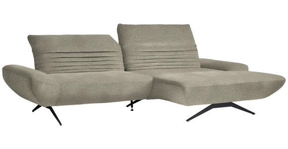 ECKSOFA  in Teddystoff Graubraun  280/170-195 cm  - Graubraun/Schwarz, Design, Textil/Metall (280/170-195cm) - Dieter Knoll