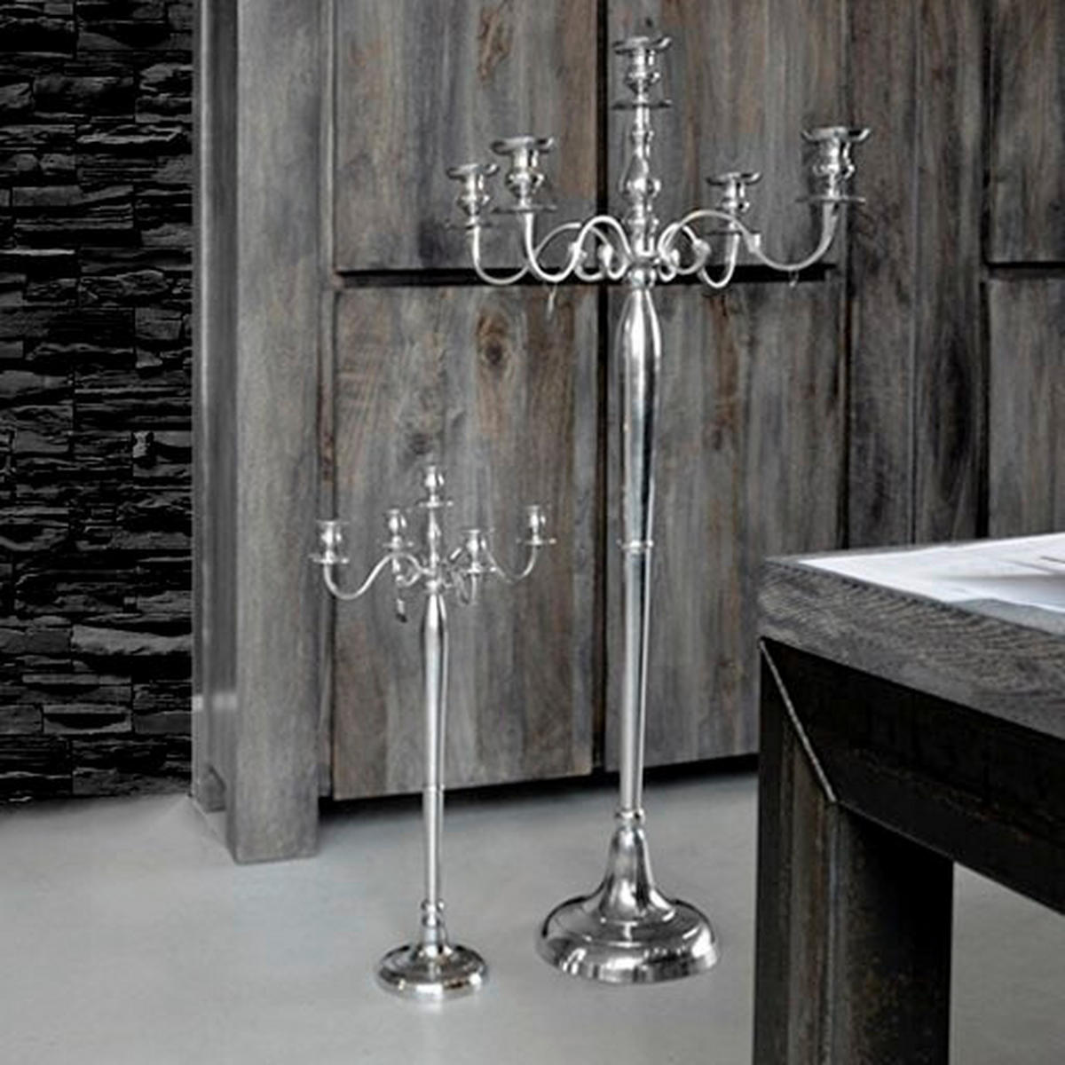 SVIJEĆNJAK  metal   - srebrne boje, Basics, metal (37/79/37cm)