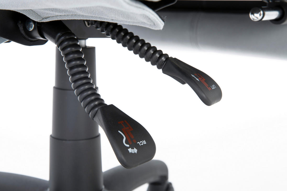 PISARNIŠKI STOL kovina, umetna masa, tekstil črna, svetlo siva  - črna/svetlo siva, Design, kovina/umetna masa (66/115-123/70cm) - Venda