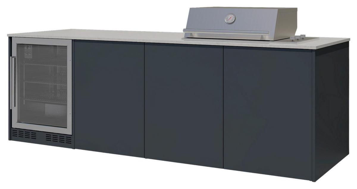 OUTDOORKÜCHE  - Sandfarben/Anthrazit, Basics, Glas/Keramik (262/117-123/78,3cm) - Dieter Knoll
