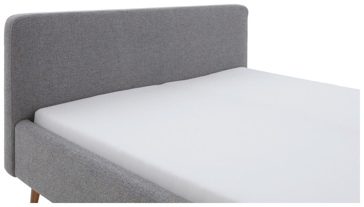 POLSTERBETT 180/200 cm  in Grau  - Eichefarben/Grau, Design, Holz/Textil (180/200cm) - MID.YOU