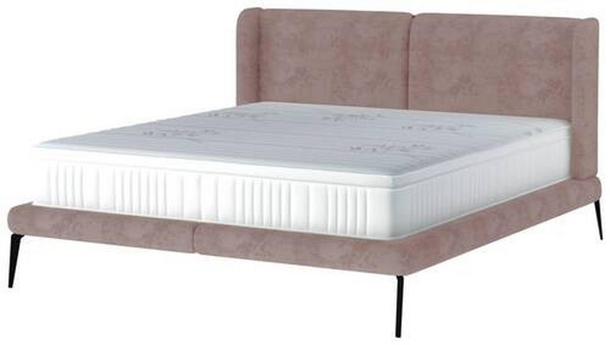 Polsterbett inkl. Matratze Matratze, gepolstertes Kopfteil, Topper Beige 180/200 cm  - Beige/Creme, MODERN, Textil/Metall (180/200cm) - Livetastic