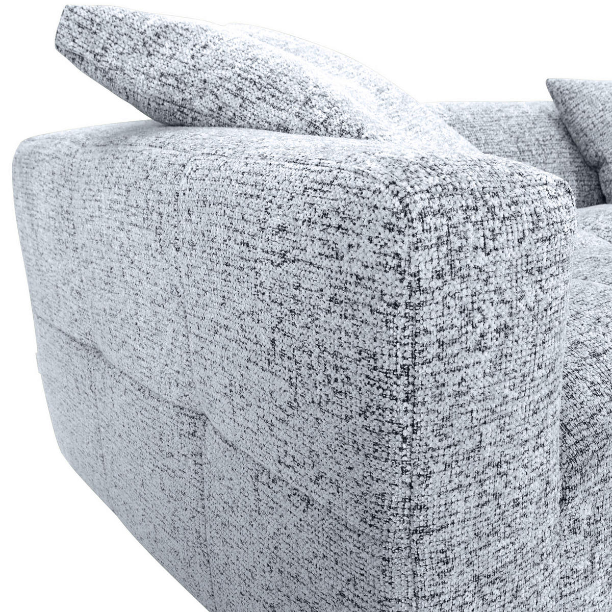 ECKSOFA Schwarz, Weiß Chenille  - Schwarz/Weiß, KONVENTIONELL, Kunststoff/Textil (276/170cm) - Carryhome