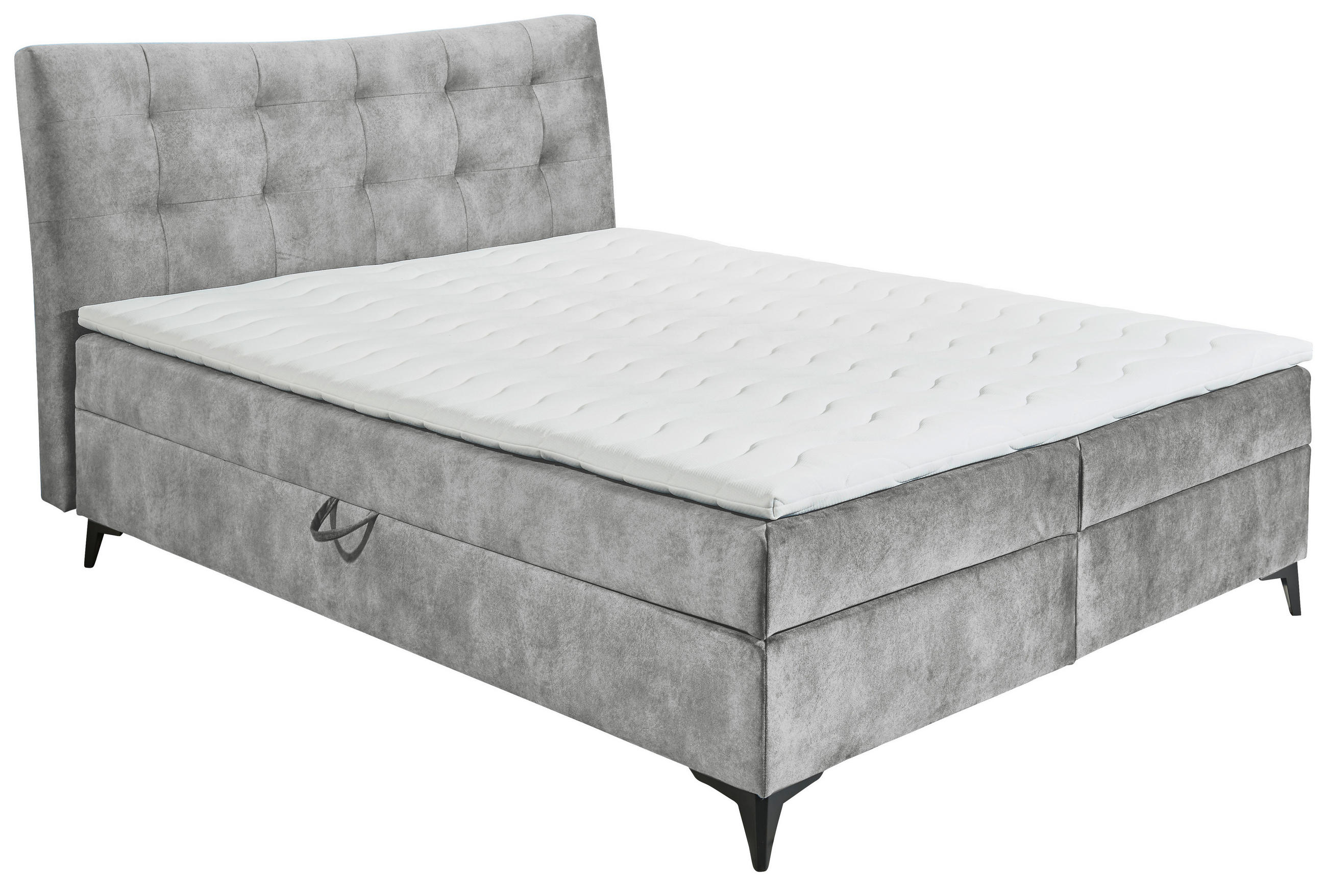 BOXBETT 180/200 cm  in Grau  - Schwarz/Grau, Modern, Holzwerkstoff/Kunststoff (180/200cm) - MID.YOU
