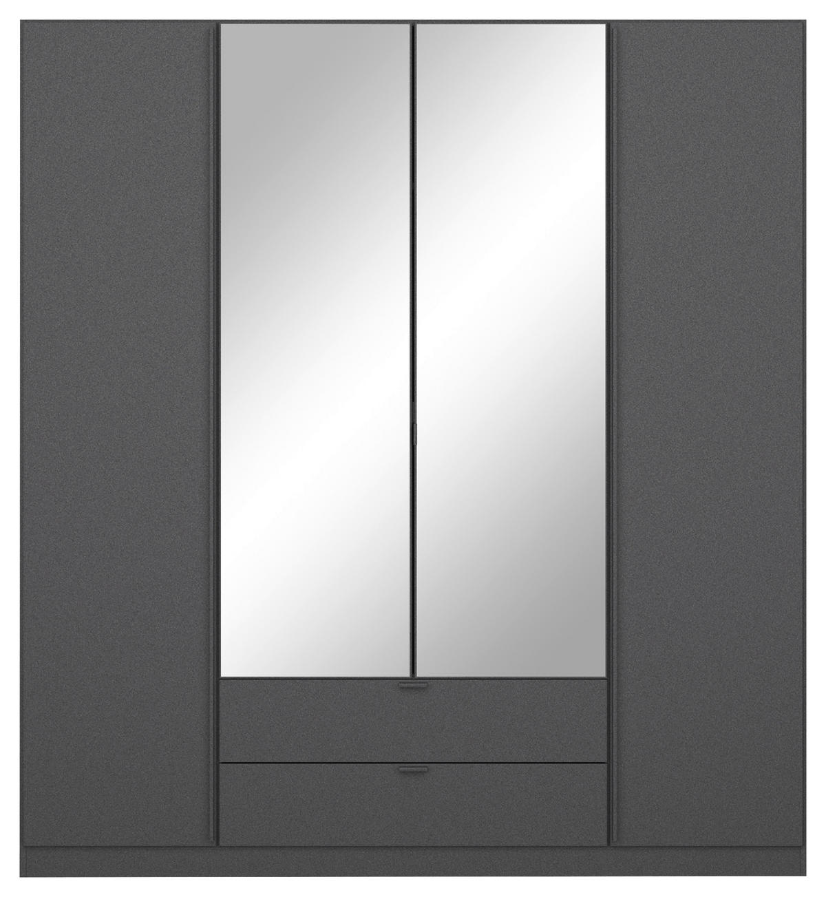 DREHTÜRENSCHRANK 181/197/54 cm,  in Grau, 4-türig  - Alufarben/Grau, MODERN, Holzwerkstoff/Metall (181/197/54cm) - Rauch Möbel