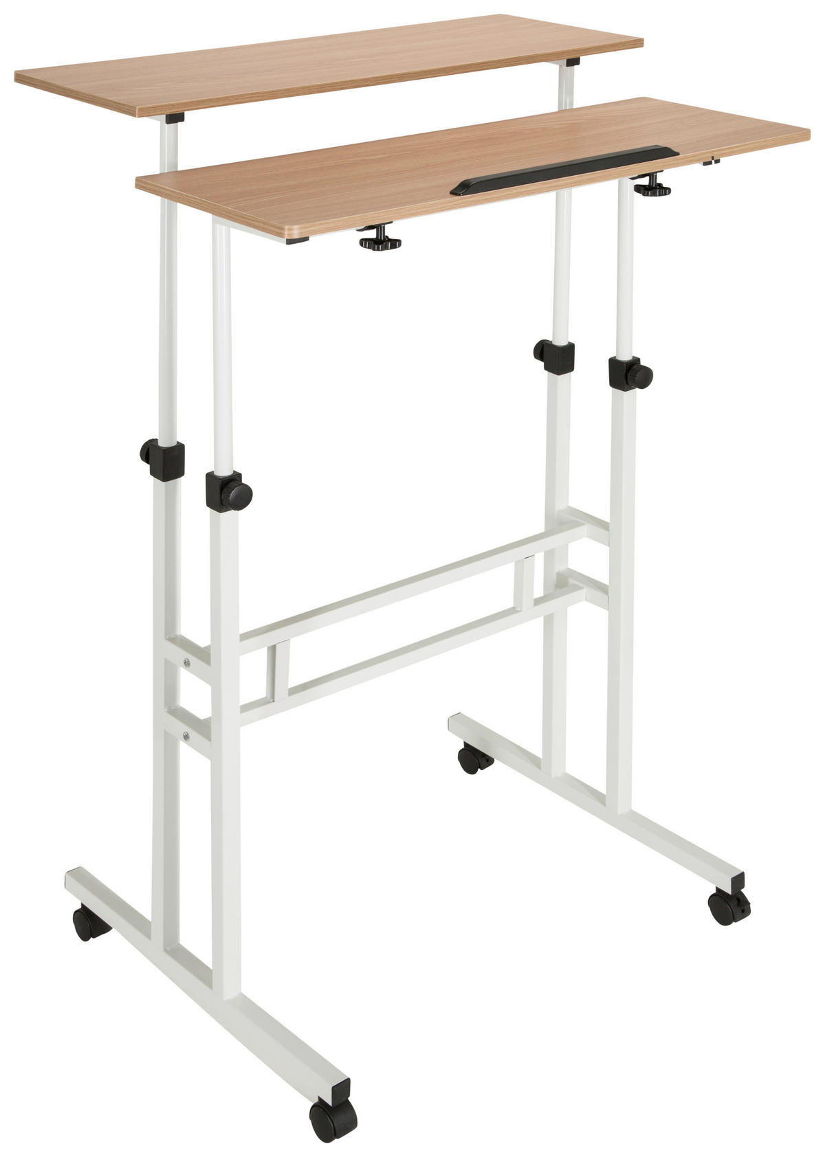 SCHREIBTISCH 120/60/82-128 cm  in Weiß, Eichefarben  - Eichefarben/Weiß, Basics, Kunststoff/Metall (120/60/82-128cm) - MID.YOU