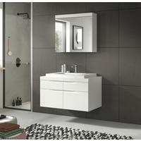 BADRUM 100 cm  - vit, Trend, trämaterial/glas (100cm) - MID.YOU