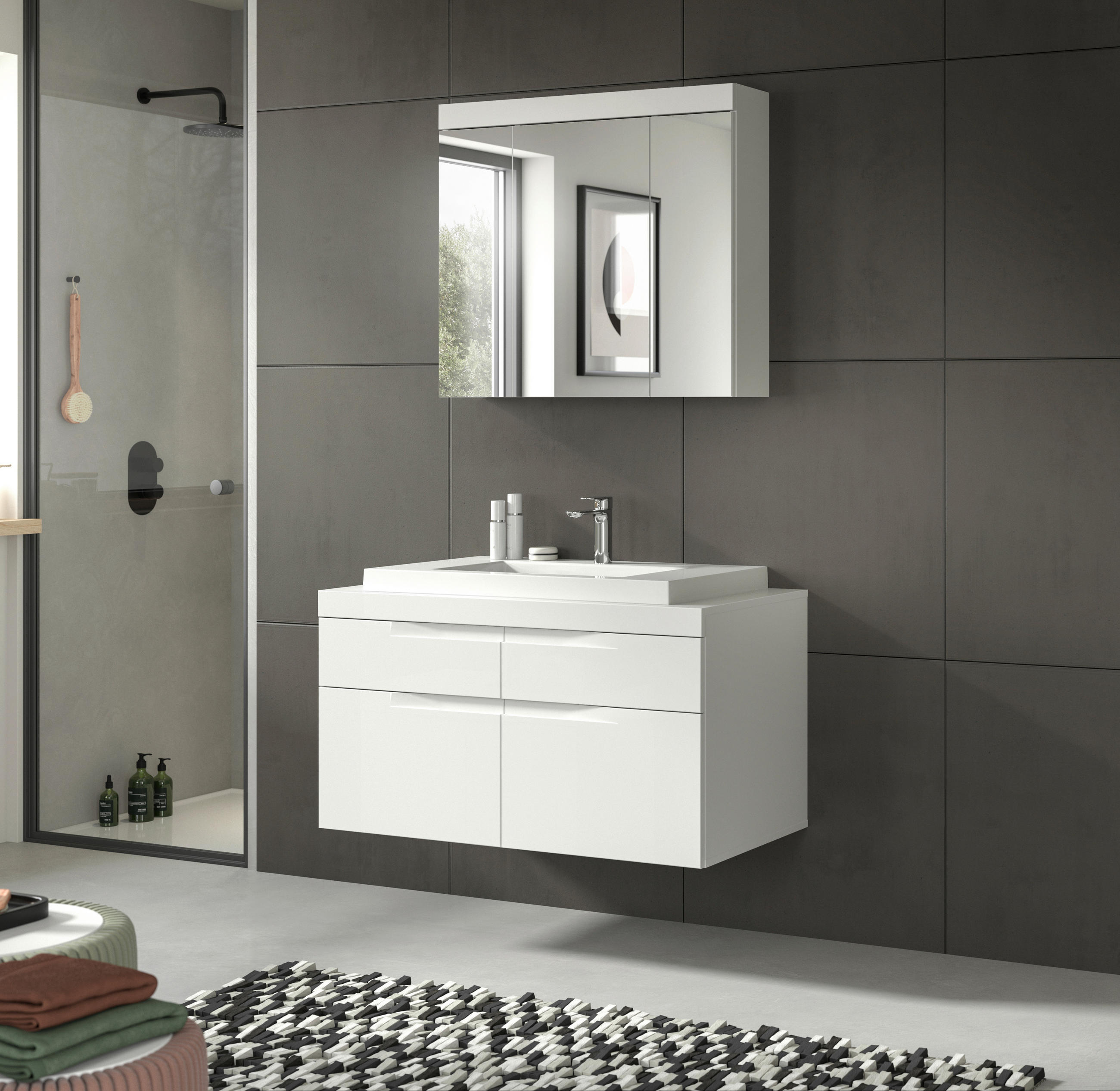 Mid.you Badezimmer Viana Weiß 100 cm