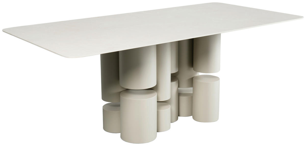 ESSTISCH in Metall, Keramik, Holzwerkstoff 200/100/76 cm  - Beige, Design, Keramik/Holzwerkstoff (200/100/76cm) - Belluti