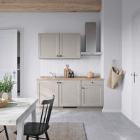 KÜCHENBLOCK Cascada 180 cm  in Grau, Eiche dunkel  - Eiche dunkel/Schwarz, MODERN, Holzwerkstoff/Metall (180cm) - Nobilia
