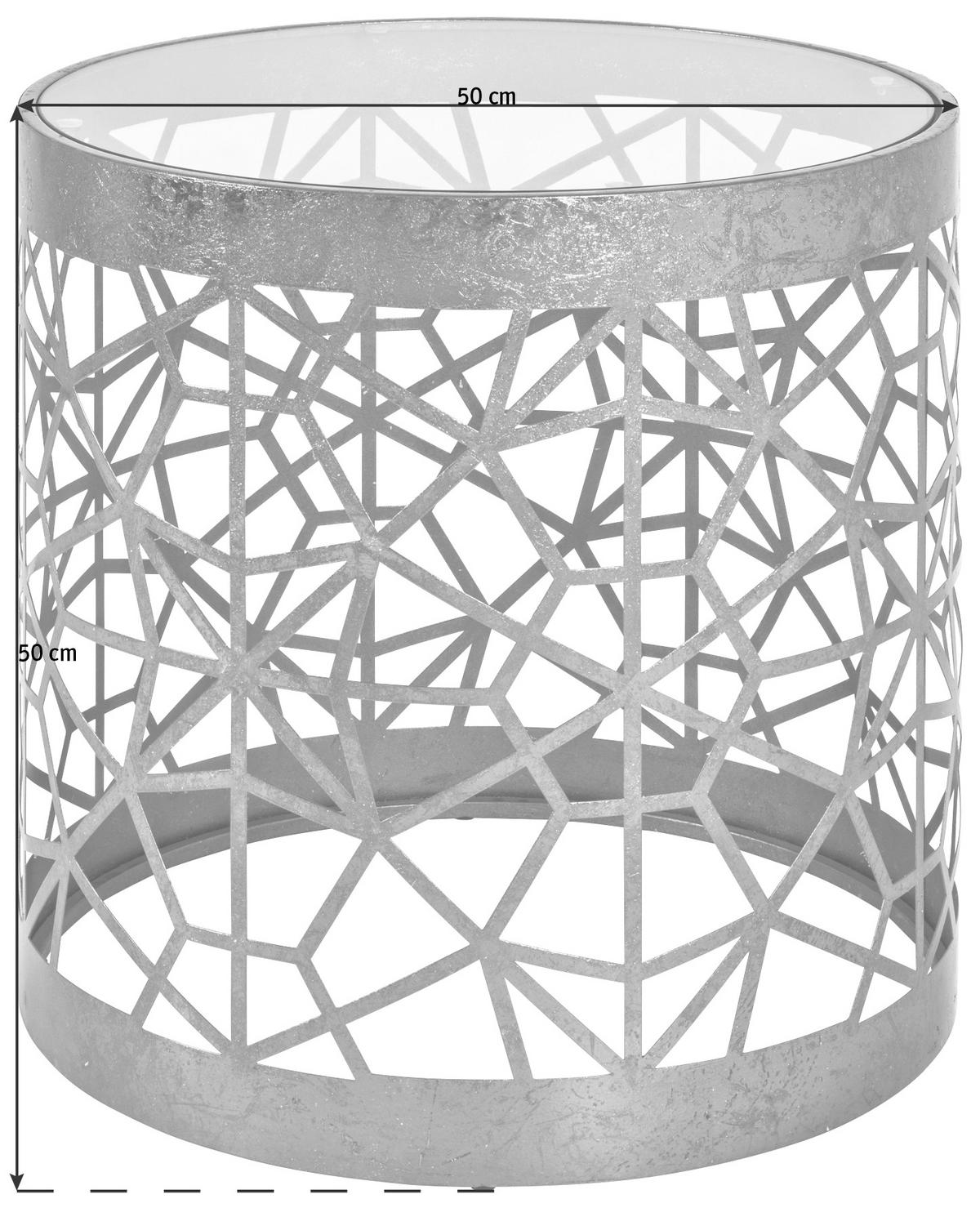 BEISTELLTISCH 50/50/50 cm Bronzefarben rund  - Bronzefarben, Design, Glas/Metall (50/50/50cm)