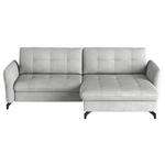 ECKSOFA in Flachgewebe, Leinenoptik Silberfarben  242/170 cm  - Silberfarben/Schwarz, Design, Textil/Metall (242/170cm) - Xora