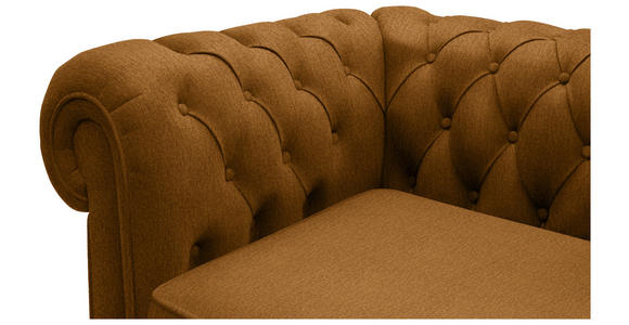 CHESTERFIELD-SOFA Webstoff Currygelb  - Wengefarben/Currygelb, LIFESTYLE, Holz/Textil (180/76,5/96cm) - Landscape