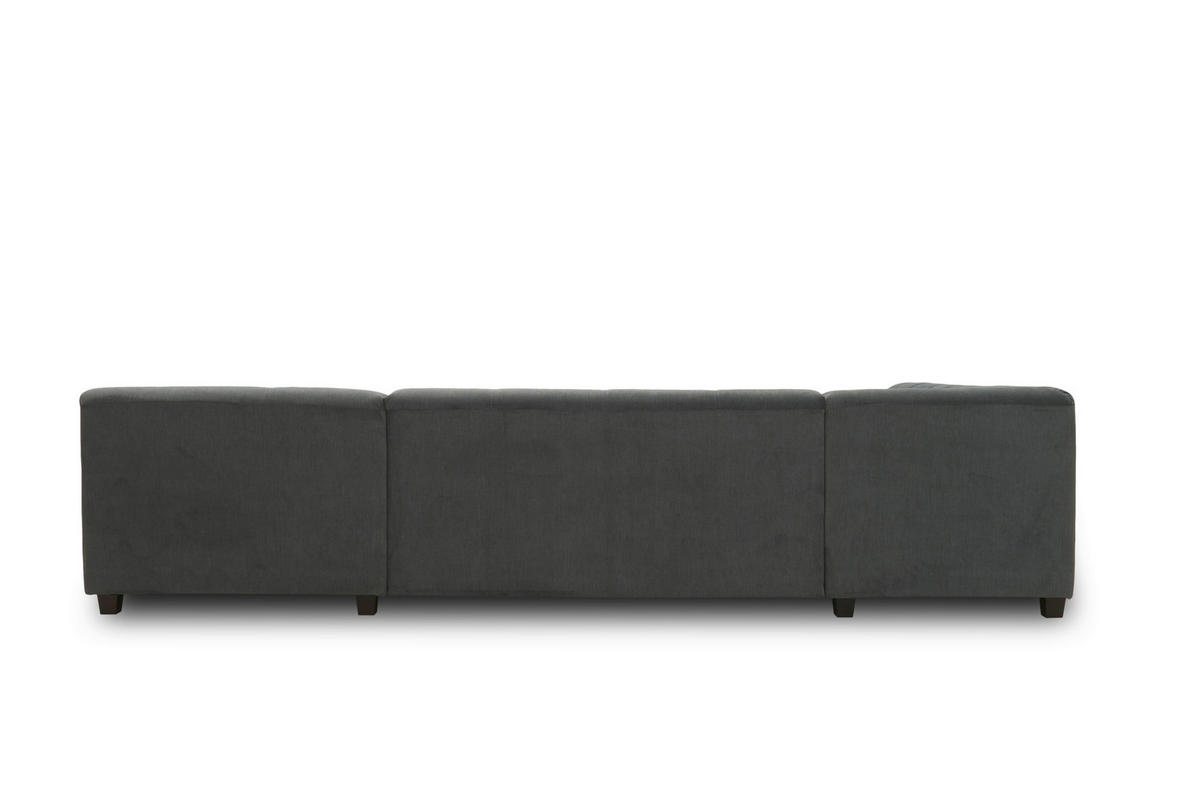 WOHNLANDSCHAFT in Webstoff Dunkelgrau  - Wengefarben/Dunkelgrau, Design, Holz/Textil (212/328/153cm) - MID.YOU