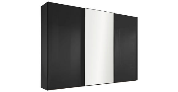 SCHWEBETÜRENSCHRANK 298/222/68 cm 3-türig Anthrazit - Anthrazit/Schwarz, Design, Glas/Holzwerkstoff (298/222/68cm) - Moderano
