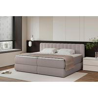 BOXSPRINGBETT 240/200 cm  in Taupe  - Taupe/Schwarz, Design, Kunststoff/Textil (240/200cm) - Chameo