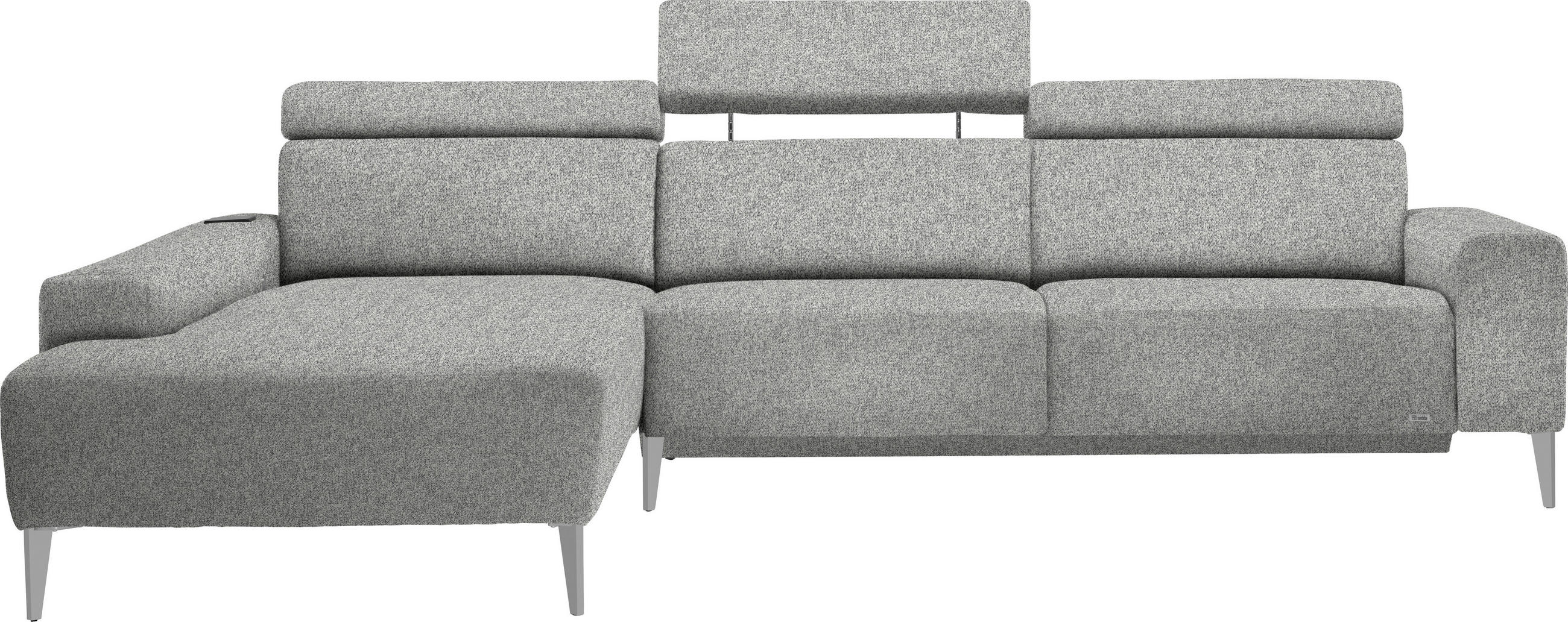 ECKSOFA  in Mikrovelours Naturfarben  205/288 cm  - Alufarben/Naturfarben, Design, Textil (205/288cm) - Sedda