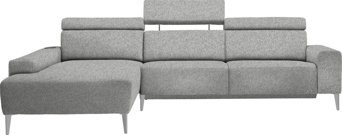ECKSOFA  in Mikrovelours Naturfarben  205/288 cm  - Alufarben/Naturfarben, Design, Textil (205/288cm) - Sedda