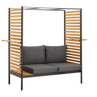 BALKONSET   - Anthrazit/Schwarz, Design, Holz/Textil (169/170,5/77cm) - Ambia Garden