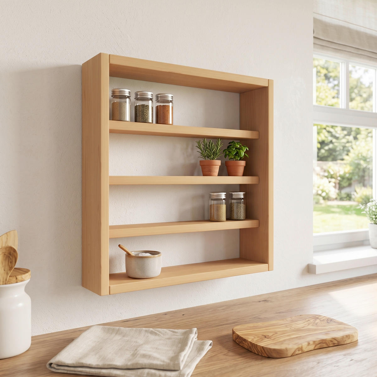 KÜCHENREGAL  - Buchefarben, Basics, Holzwerkstoff (40/40/10cm) - MID.YOU