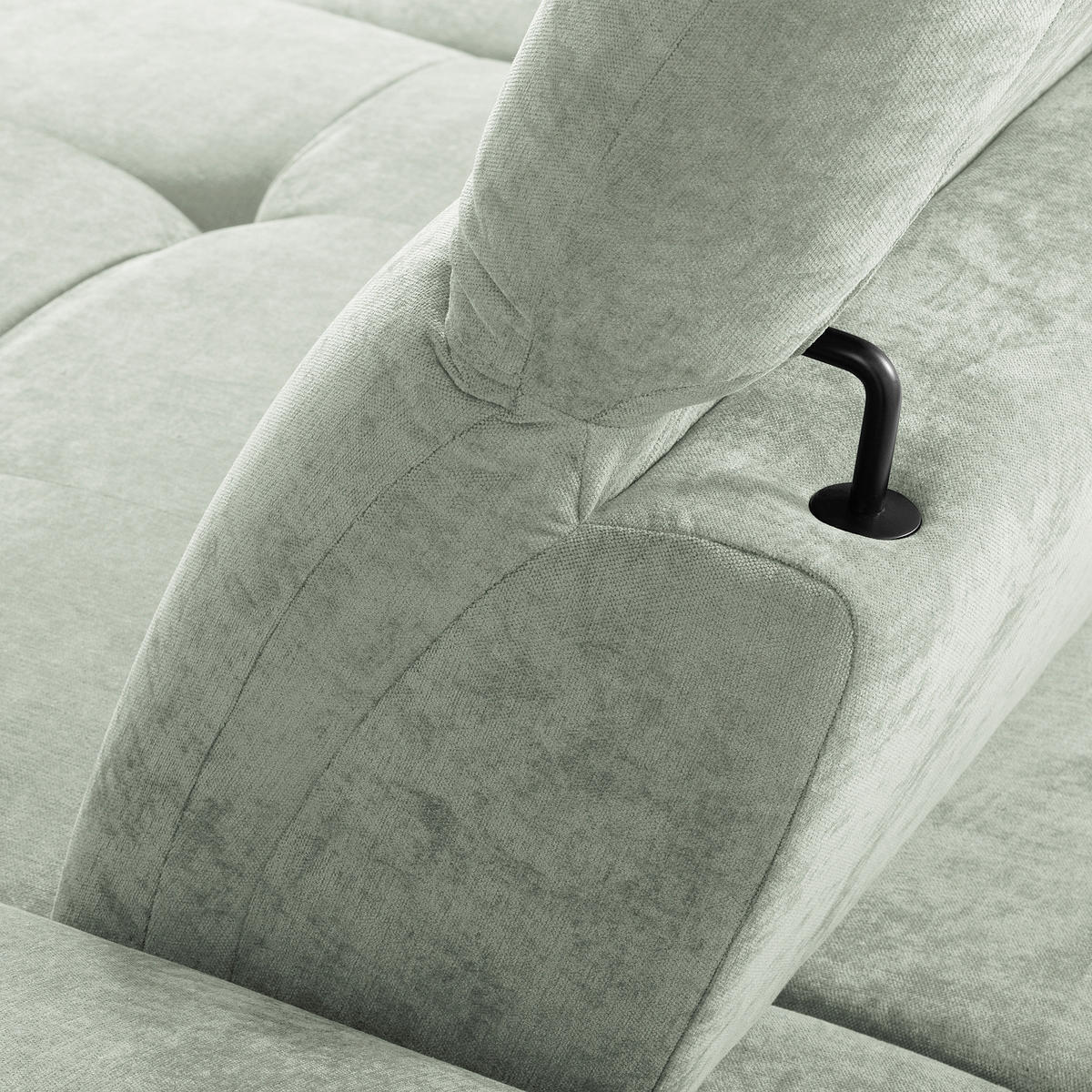 ECKSOFA  Webstoff Mintgrün  - Schwarz/Mintgrün, Design, Textil/Metall (268/195cm) - Livetastic
