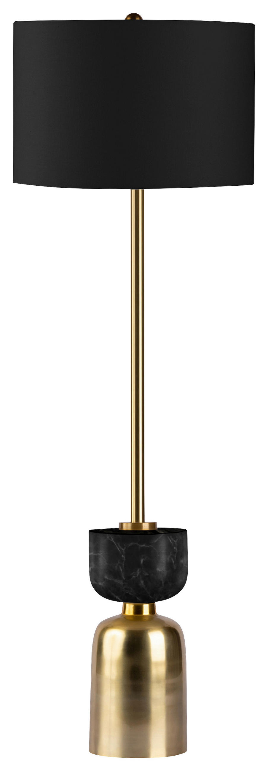 GOLVLAMPA 30,5/127 cm    - svart/guldfärgad, Basics, metall/textil (30,5/127cm) - Kayoom