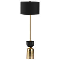 STOJACIA LAMPA, 30,5/127 cm  - čierna/zlatá, Basics, kov/textil (30,5/127cm) - MID.YOU