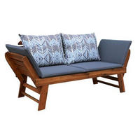 GARTENBANK 135-190/76/67 cm Akazie   - Multicolor/Akaziefarben, Natur, Holz/Textil (135-190/76/67cm) - Ambia Garden
