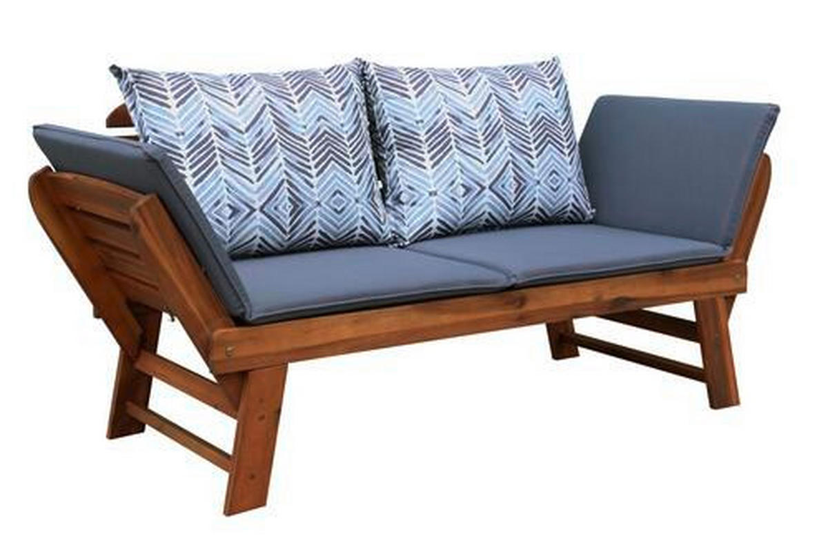 GARTENBANK 135-190/76/67 cm Akazie   - Multicolor/Akaziefarben, Natur, Holz/Textil (135-190/76/67cm) - Ambia Garden