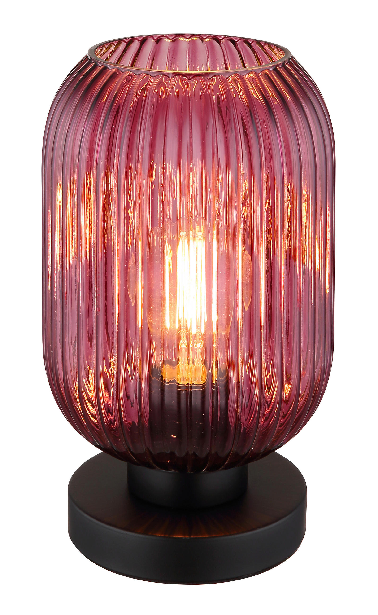 BORDSLAMPA 14/24 cm   - lila/svart, Klassisk, metall/glas (14/24cm) - Globo