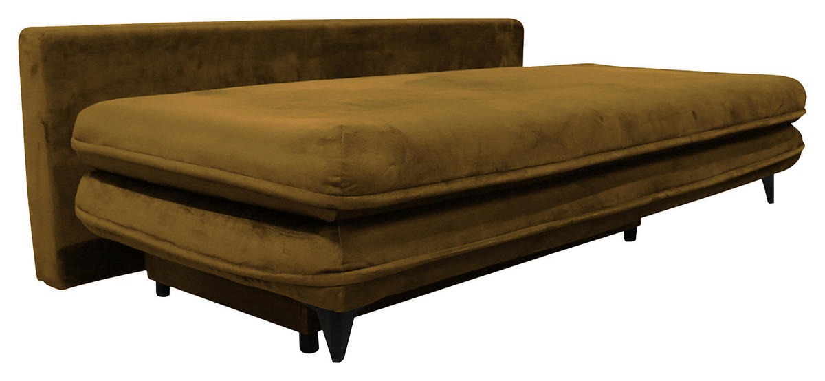 SCHLAFSOFA  mit Velours Goldfarben  - Goldfarben/Schwarz, Design, Kunststoff/Textil (217/73/86/106cm) - MID.YOU