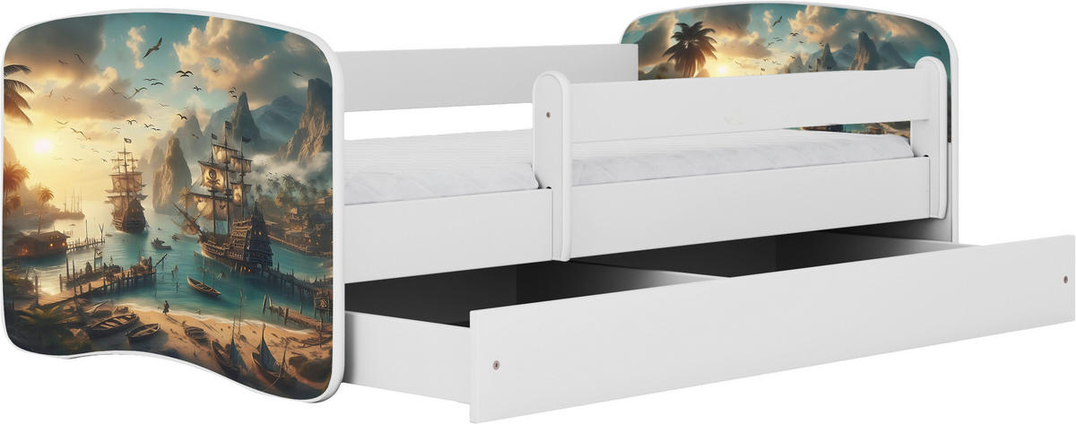 KINDER-/JUNIORBETT - Birkefarben/Weiß, MODERN, Holz/Holzwerkstoff (80/160cm) - MID.YOU