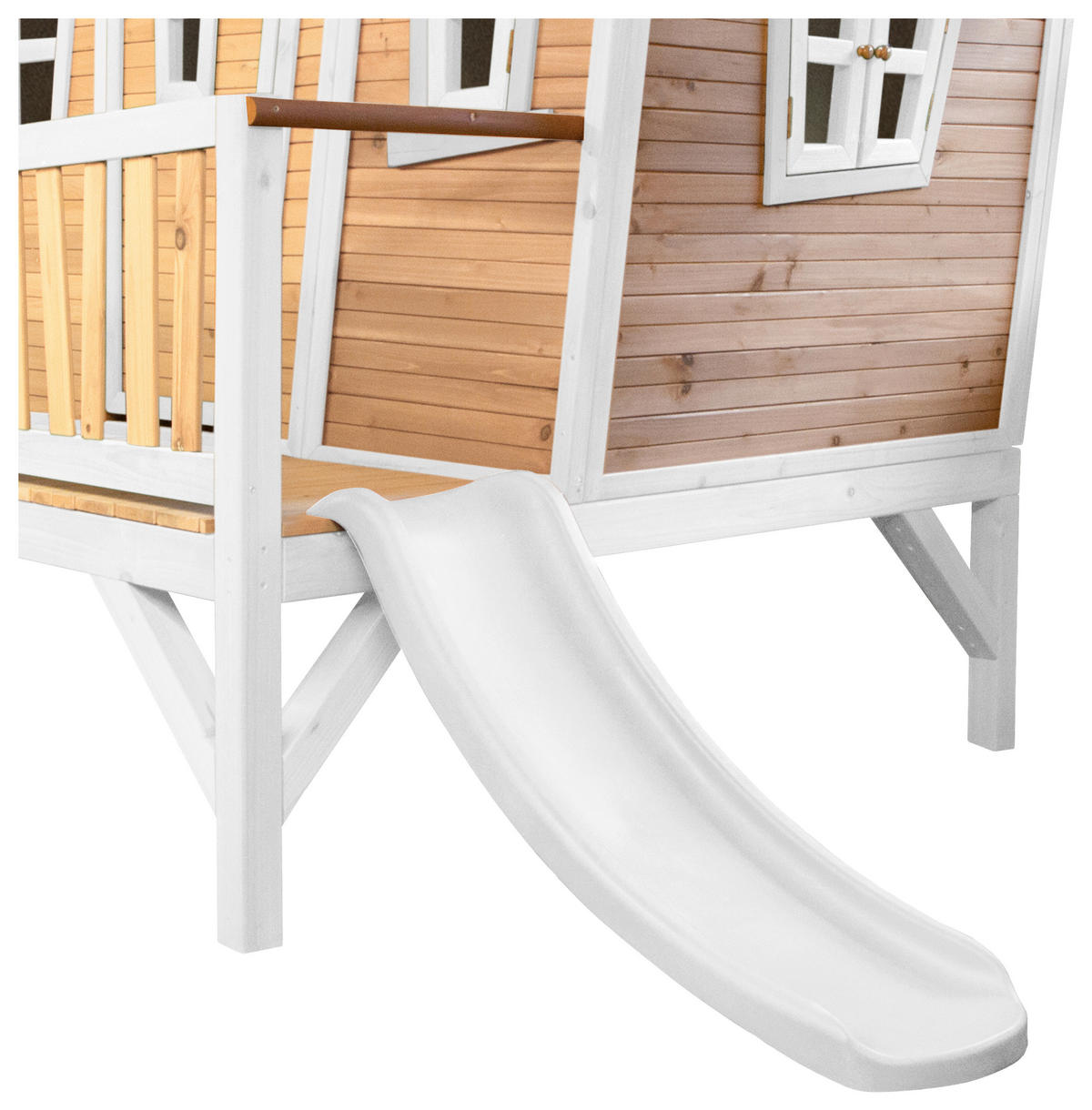 SPIELHAUS 123/12,8/152 cm  - Braun/Weiß, KONVENTIONELL, Holz/Kunststoff (123/12,8/152cm) - Ambia Garden