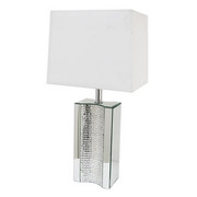 TISCHLEUCHTE - Silberfarben/Weiß, Design, Glas/Textil (38/77/30cm) - Ambia Home