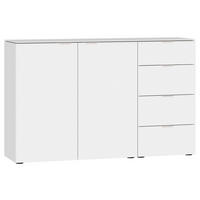 SIDEBOARD  135/87/43 cm 4 Schublade(n)  - Edelstahlfarben/Schwarz, Design, Glas/Holzwerkstoff (135/87/43cm) - Jutzler