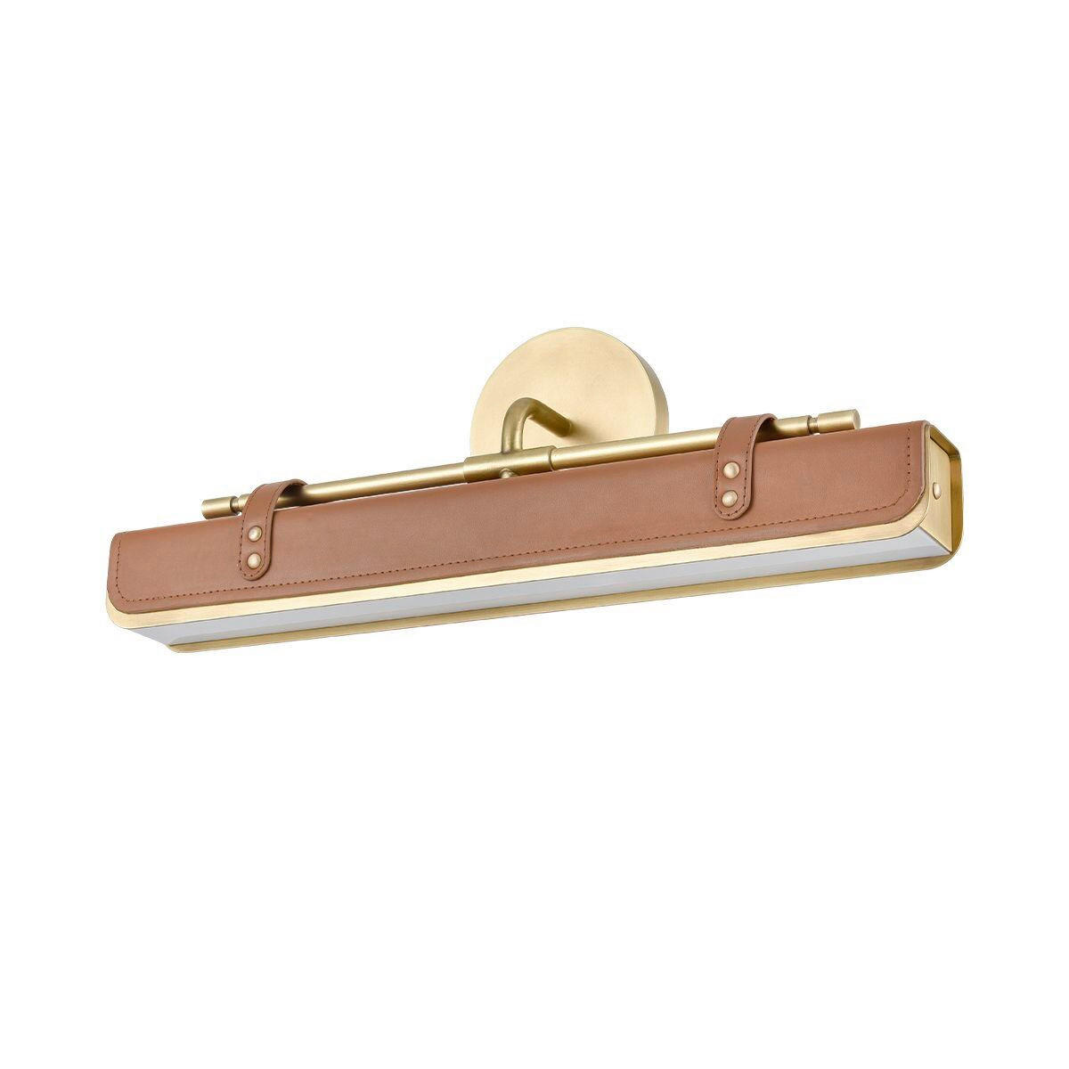 WANDLEUCHTE    - Messingfarben, KONVENTIONELL, Leder/Kunststoff (18,2/50,2/11,4cm) - Elstead Lighting