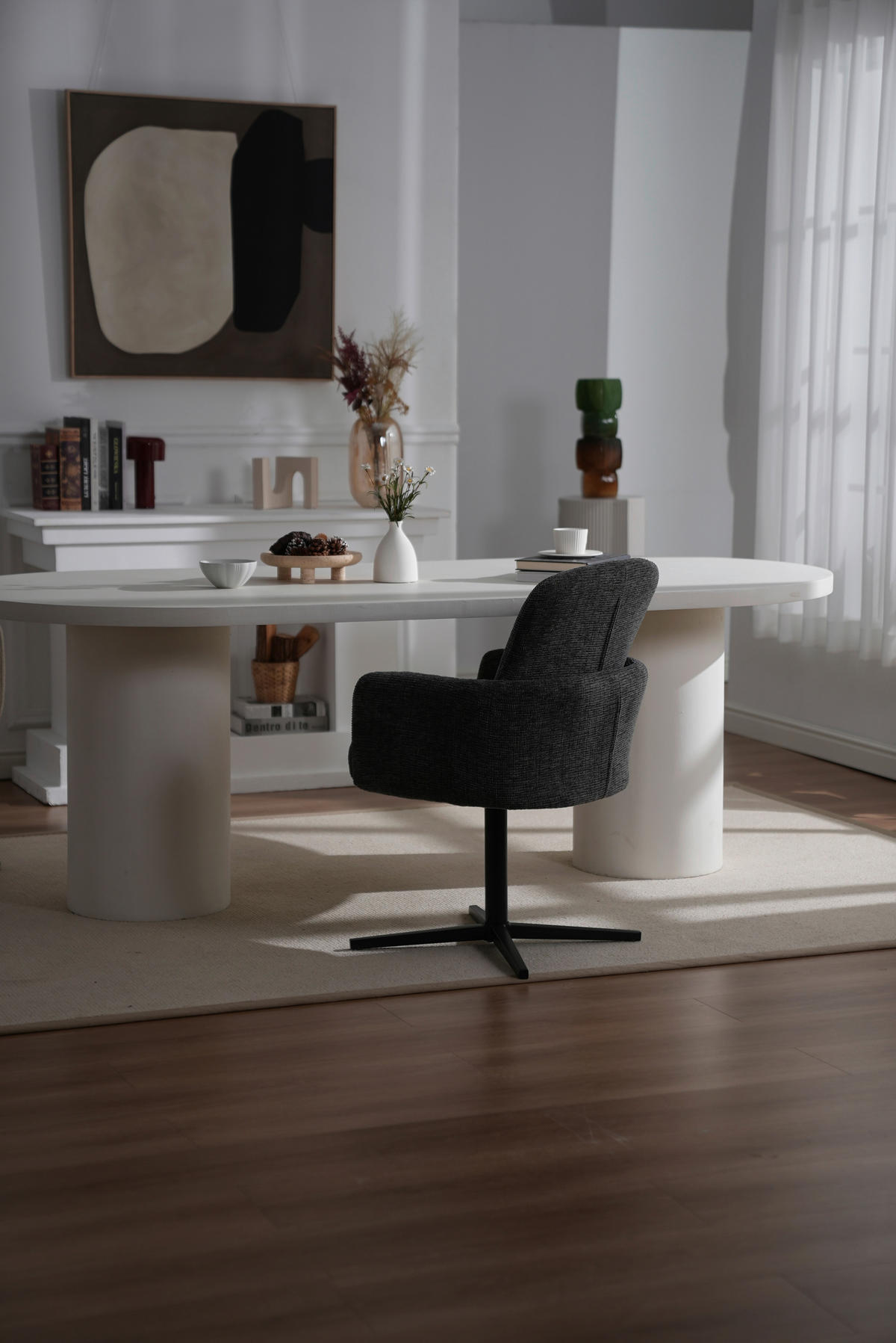 NASLANJAČ, les, kovina, tekstil temno siva  - temno siva/črna, Trendi, kovina/tekstil (58/86/64cm) - Livetastic