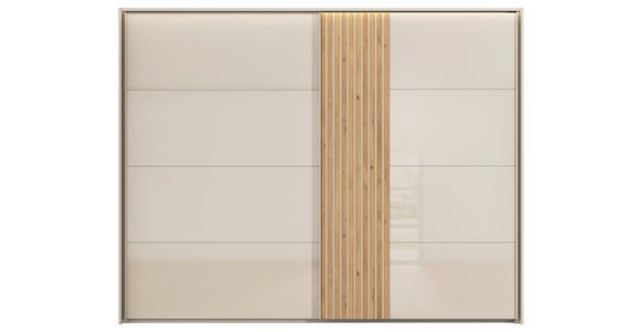 SCHWEBETÜRENSCHRANK 262/223/68 cm 2-türig Eichefarben, Champagner - Champagner/Eichefarben, Design, Glas/Holzwerkstoff (262/223/68cm) - Novel