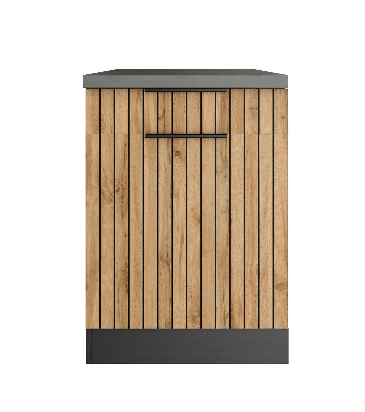 BÄNKSKÅP 60/86/60 cm  i grafitfärgad, ek Wotan  - ek Wotan/grafitfärgad, Basics, metall/trämaterial (60/86/60cm) - Held