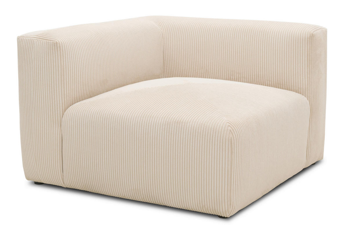 SOFAELEMENT  in Cord, Mikrofaser Creme  - Creme/Schwarz, Design, Kunststoff/Textil (108/69/108cm) - MID.YOU