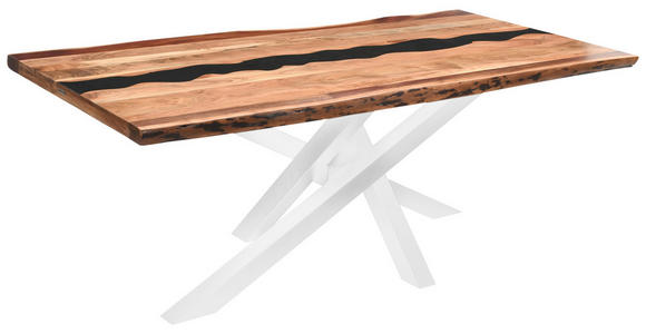 TISCHPLATTE in Holz, Naturmaterialien 180/90/5,5 cm - Schwarz/Akaziefarben, Design, Naturmaterialien/Holz (180/90/5,5cm) - Landscape