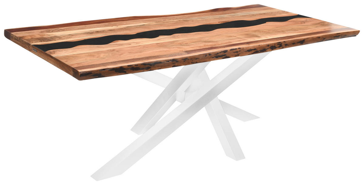 TISCHPLATTE in Holz, Naturmaterialien 180/90/5,5 cm   - Schwarz/Akaziefarben, Design, Naturmaterialien/Holz (180/90/5,5cm) - Landscape