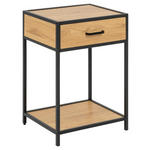 NACHTSCHRANK 42/63/35 cm  - Wildeiche/Eichefarben, Design, Holzwerkstoff/Metall (42/63/35cm) - Carryhome